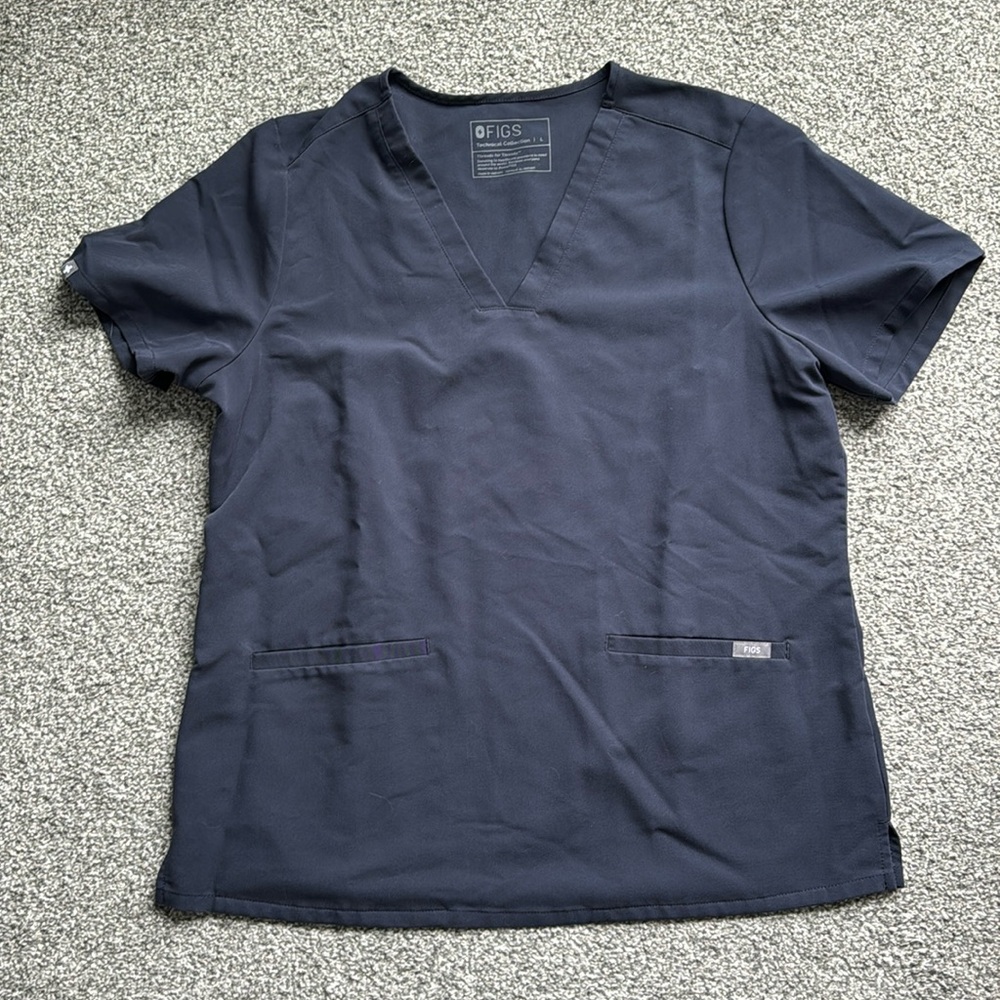 women's Quiet Navy Casma - Three-Pocket Scrub Top - L